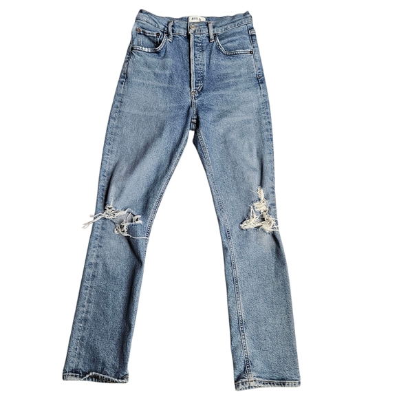 Agolde Women's Distressed Blue Jeans - Picture 1 of 6